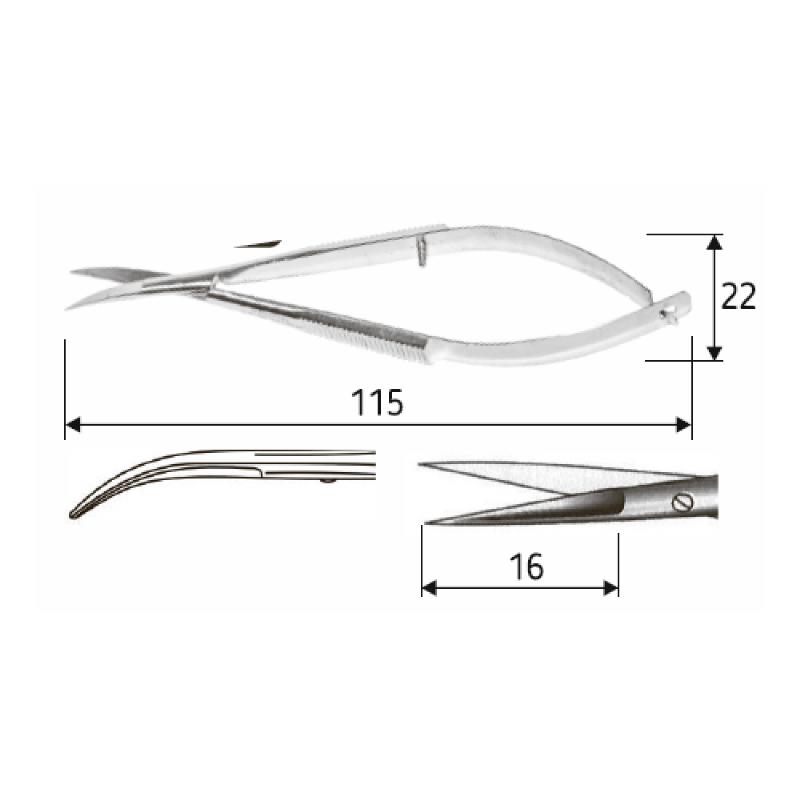 Мікроножиці Westcott, 11,5 cм, зігнуті. Surgicon